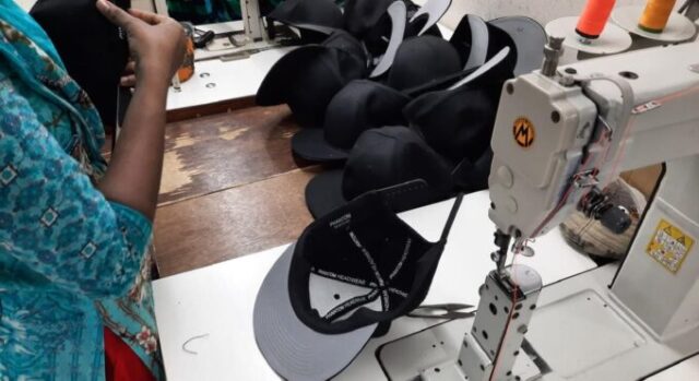 Headwear production detail